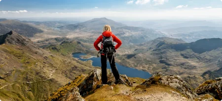 view over snowdonia from the summit